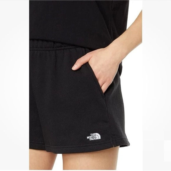 The North Face Half Dome Logo Black Fleece Shorts Loungewear Cozy Athleisure XL - Picture 2 of 8